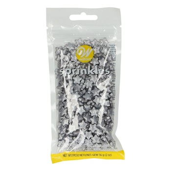 Zahar decor in forma de stea argintie, 56 g, Wilton Zahar decor in forma de stea argintie, 56 g, Wilton