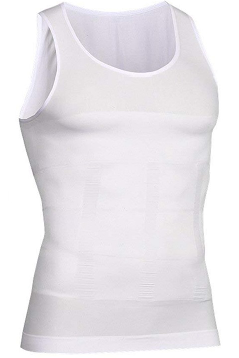 Férfi kompressziós alakformáló póló, fehér, Fehér, XL