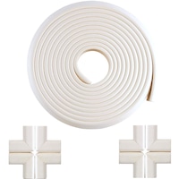 Set Rola protectie multifunctionala XXL de 6m si 8 aparatori moi pentru colturi, Bambinice, Alb