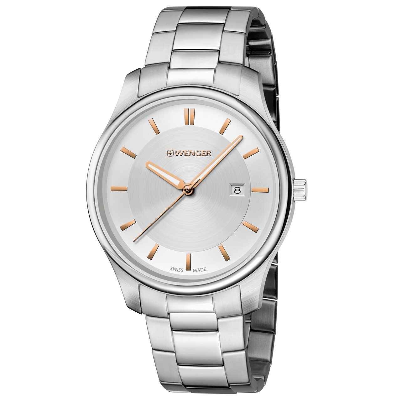 Ceas barbatesc Wenger 01.1441.105, Argintiu