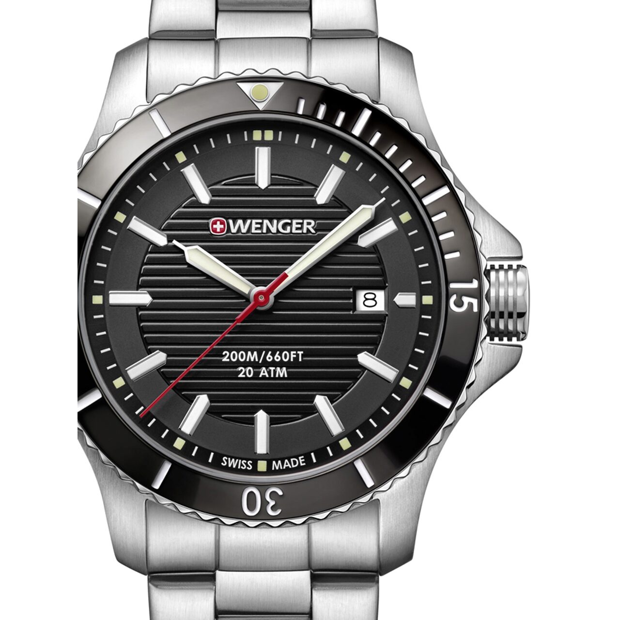 Ceas barbatesc Wenger 01.0641.118, Argintiu