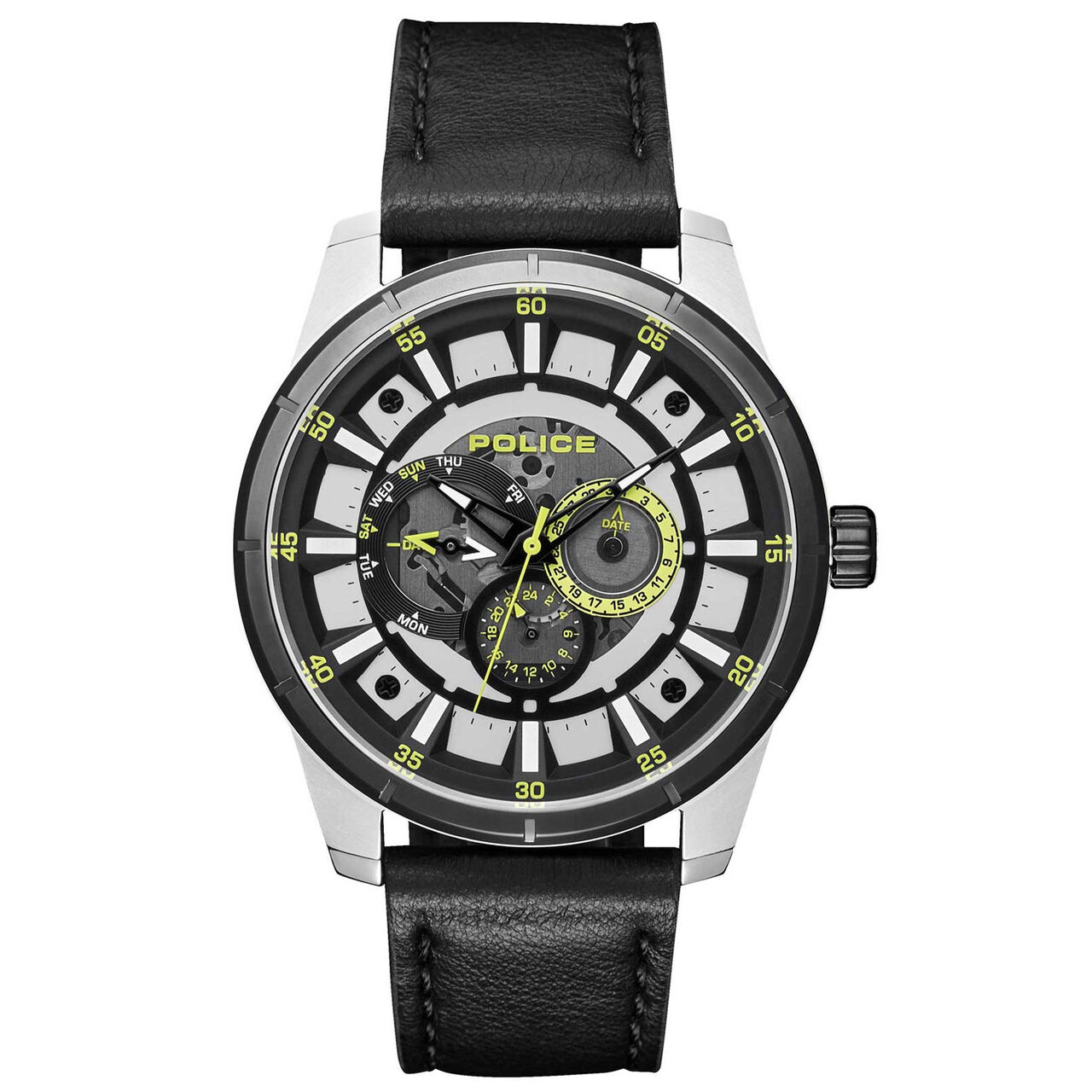Ceas barbatesc Police PL15410JSTB.04 Lawrence, 48mm, 3ATM, Argintiu