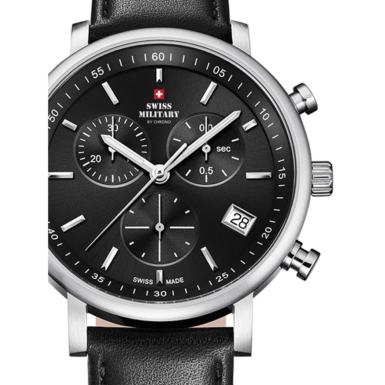 Ceas barbatesc Swiss Military SM34058.04 Chrono 42mm, 10ATM, Argintiu