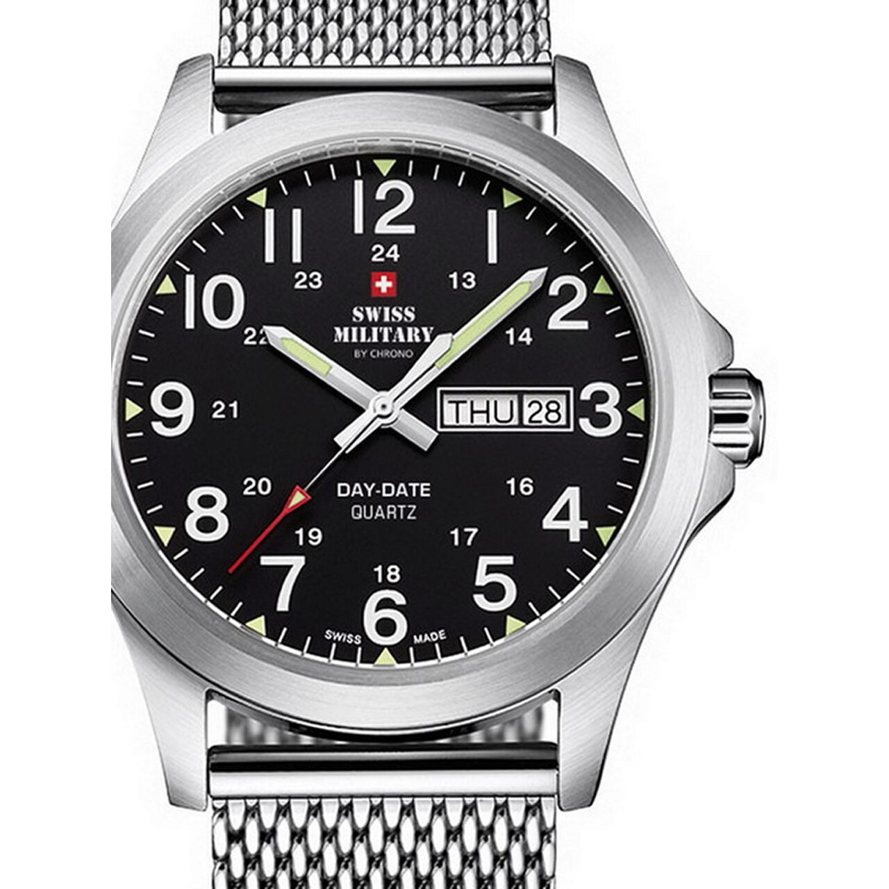 Ceas barbatesc Swiss Military SMP36040.13, 42mm, 5ATM, Argintiu