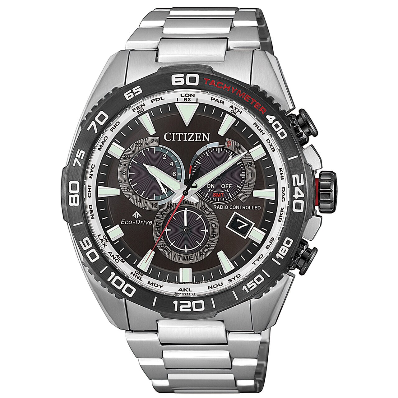 Ceas barbatesc Citizen CB5036-87X Promaster Sky, 45mm, 20ATM, Argintiu