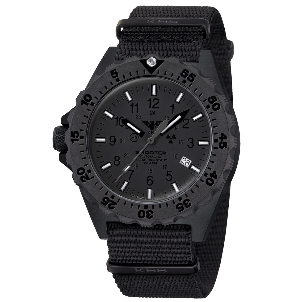 Ceas barbatesc KHS Einsatzuhr KHS.SH2AXTHC.NB Shooter MKII Automatik 44mm, 20ATM, Negru
