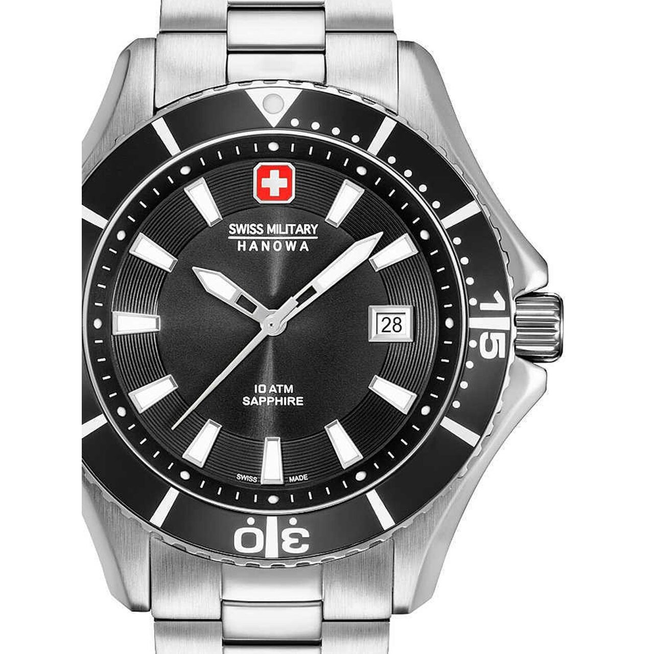Ceas barbatesc Swiss Military Hanowa 06-5296.04.007 Nautila, 46mm, 10ATM, Argintiu