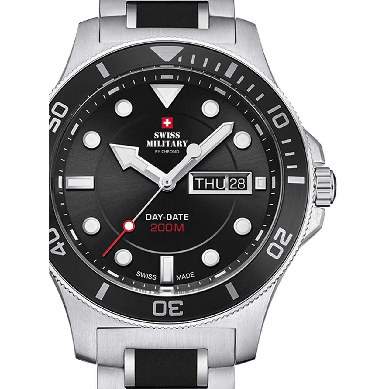 Ceas barbatesc Swiss Military SM34068.01, 42mm, 20ATM, Argintiu