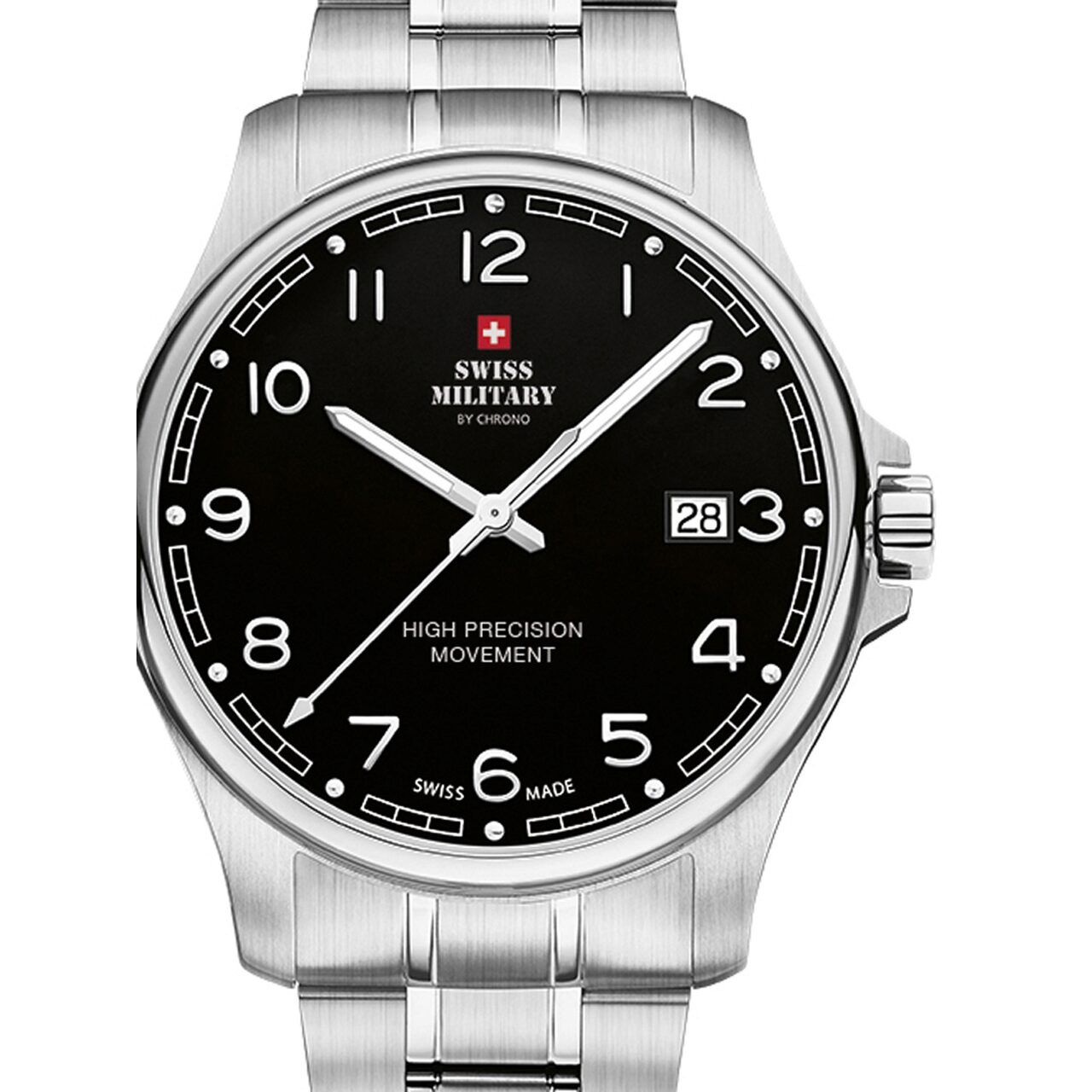 Ceas unisex Swiss Military SM30200.16, 39mm, 5ATM, Argintiu