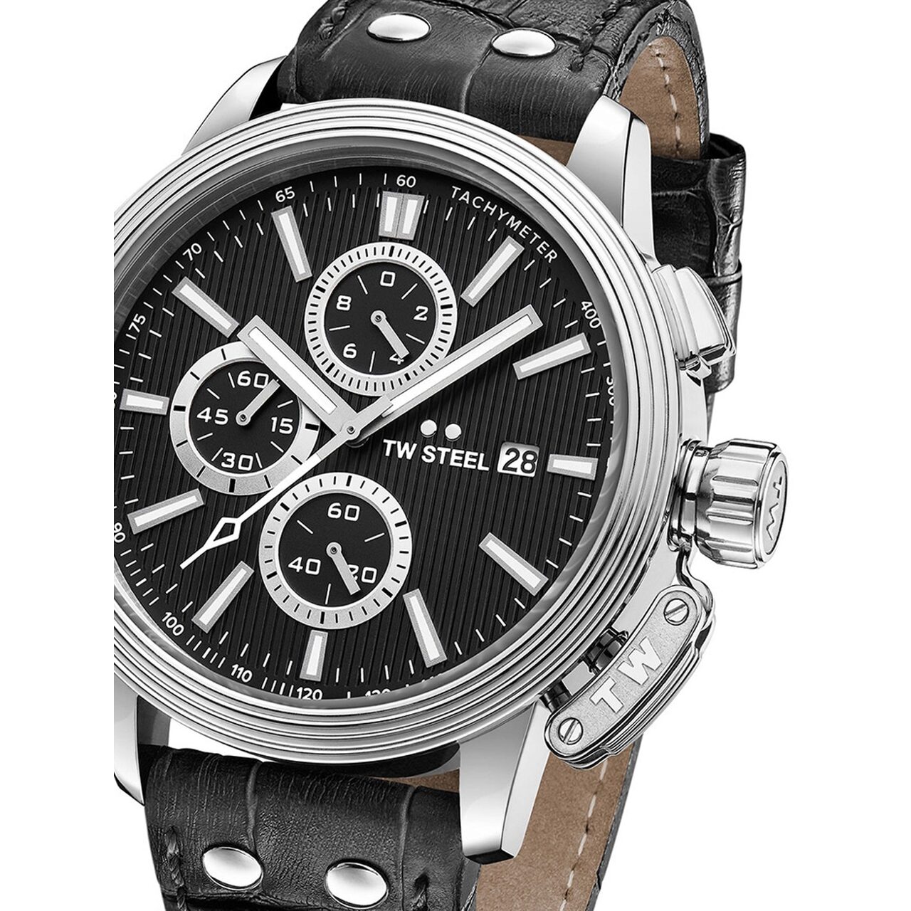 Ceas barbatesc TW-Steel CE7001 CEO Adesso Chrono. 45mm, 10ATM, Argintiu