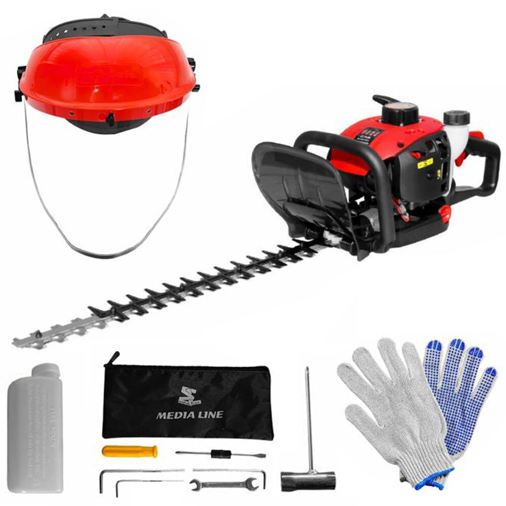 Set Foarfeca pentru gard viu, Media Line, MFG 23, lama dubla 650 mm, maner reglabil, manusi protectie, viziera AgroPro