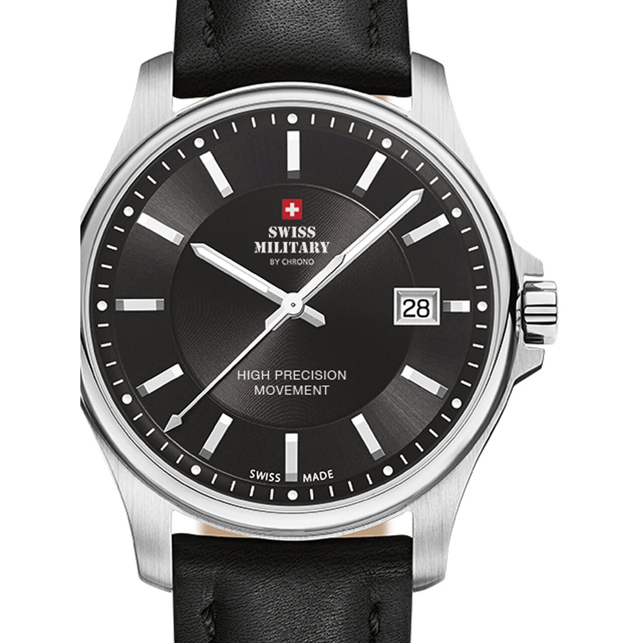 Ceas unisex Swiss Military SM30200.10, 39mm, 5ATM, Argintiu