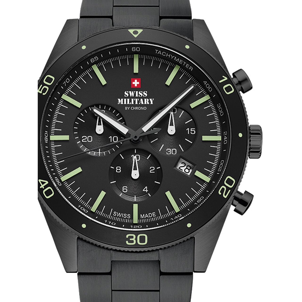 Ceas barbatesc Swiss Military SM34079.03 Cronograf 43mm, 10ATM, Negru