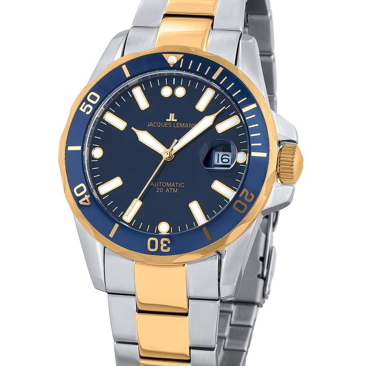 Ceas barbatesc Jacques Lemans 1-2014F, Argintiu