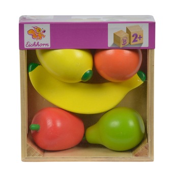 Set Eichhorn, Ladita cu fructe, 6 piese din lemn Set Eichhorn, Ladita cu fructe, 6 piese din lemn