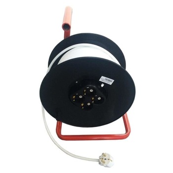 Derulator pe tambur cu 4 prize Schuko, IPEE D3-1-5-50, 3x1.5 mm, lungime 50 m Derulator pe tambur cu 4 prize Schuko, IPEE D3-1-5-50, 3x1.5 mm, lungime 50 m