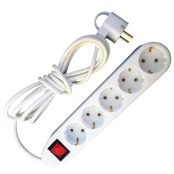 Prelungitor ceramic cu intrerupator, 5 locasuri, lungime 3m, Ipee PC5L3MI, 3x1.5 mm, contact de protectie Prelungitor ceramic cu intrerupator, 5 locasuri, lungime 3m, Ipee PC5L3MI, 3x1.5 mm, contact de protectie