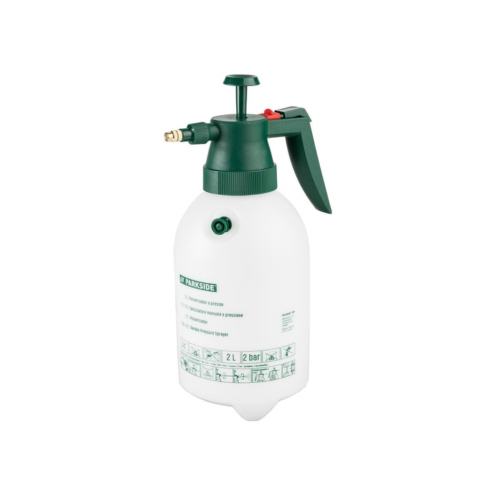 Pulverizator sub presiune, Parkside, 2L, alb, pentru insecticide sau solutii de curatare, cu recipient gradat