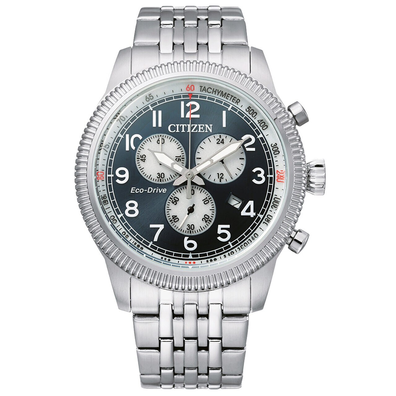 Ceas barbatesc Citizen AT2460-89L Eco Drive, 43mm, 10ATM, Argintiu