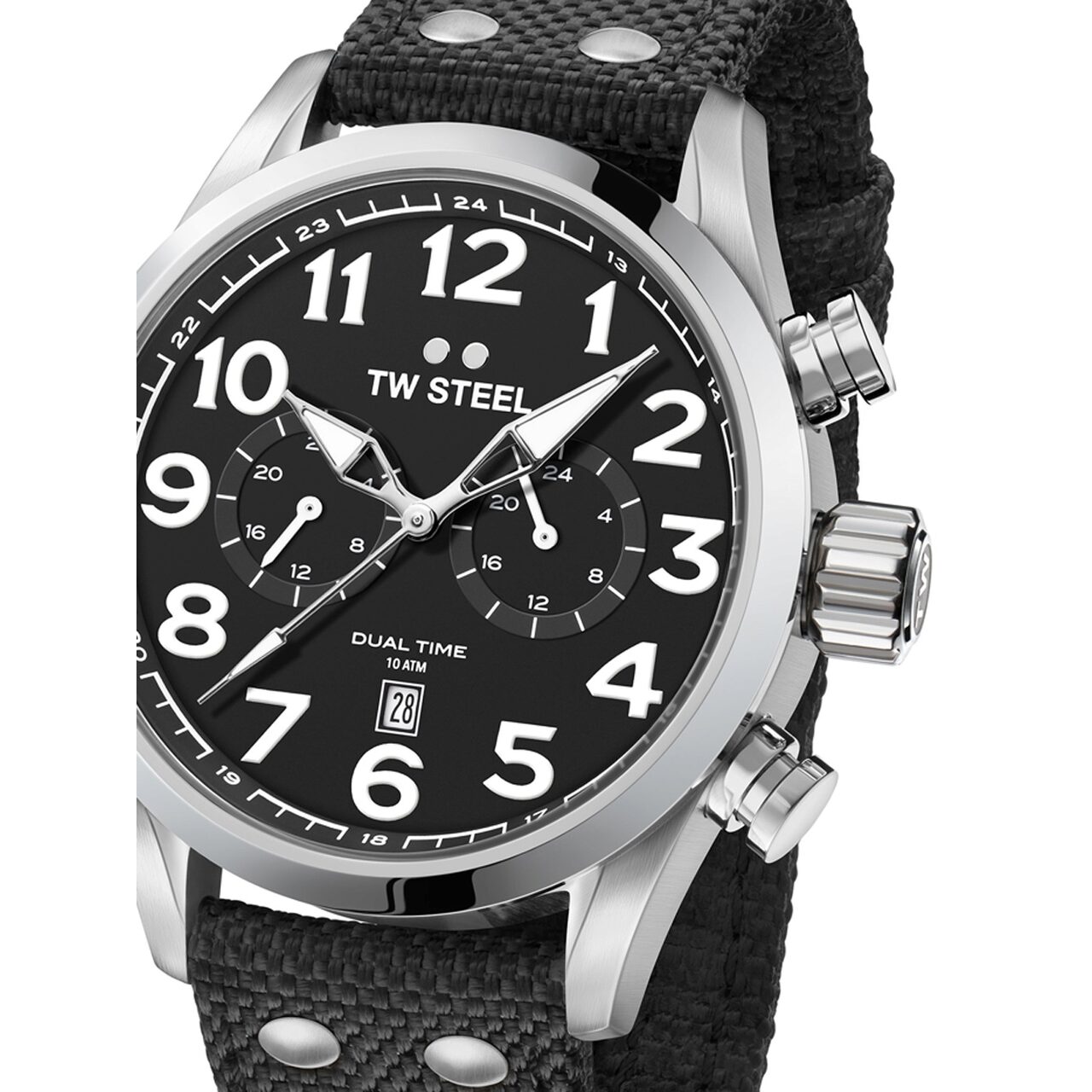 Ceas barbatesc TW-Steel VS8 Volante 48mm, 10ATM, Argintiu