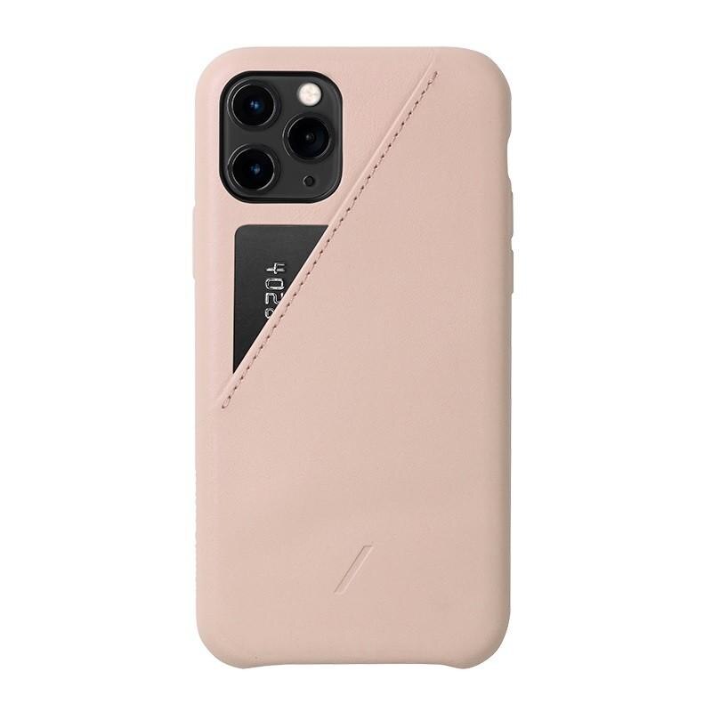 Carcasa din piele naturala Native Union Clic Card iPhone 11 Pro Nude