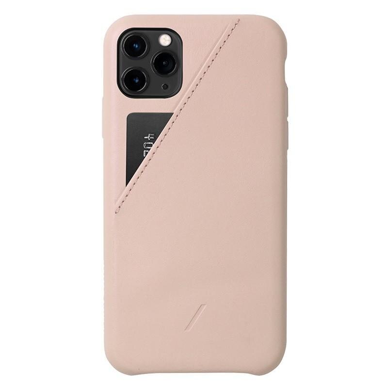 Carcasa din piele naturala Native Union Clic Card iPhone 11 Pro Max Nude