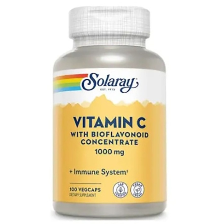 Supliment alimentar Vitamin C 1000mg Solaray, Secom 100 capsule