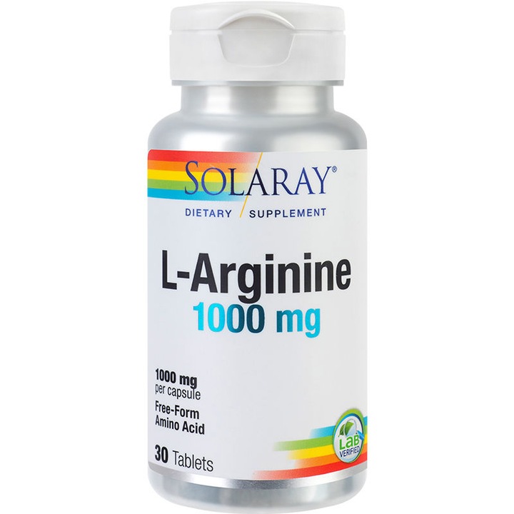 Supliment alimentar L-Arginine 1000mg RapidSolv Solaray, Secom 30 tablete