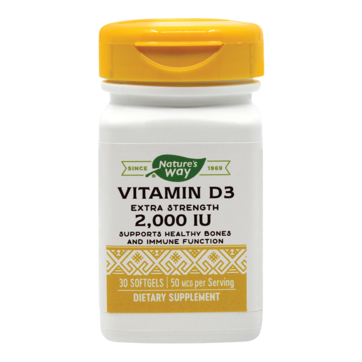 Хранителна добавка Витамин D3 2000UI Nature's Way, Secom 30 меки капсули