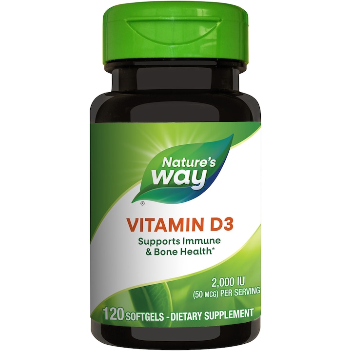 Supliment alimentar Vitamin D3 2000UI Nature's Way, Secom 120 capsule moi