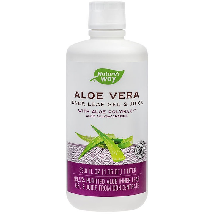 Supliment alimentar Aloe Vera Gel & Juice cu Aloe Polymax Nature's Way, Secom 1000ml