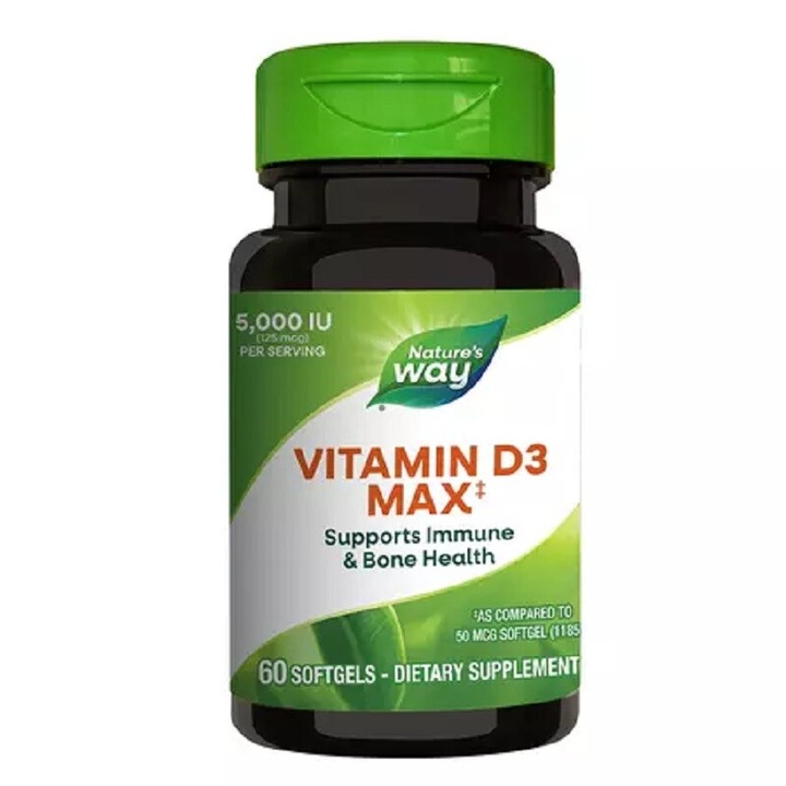 Étrend-kiegészítő D3-vitamin 5000UI Nature's Way, Secom 60 kapszula