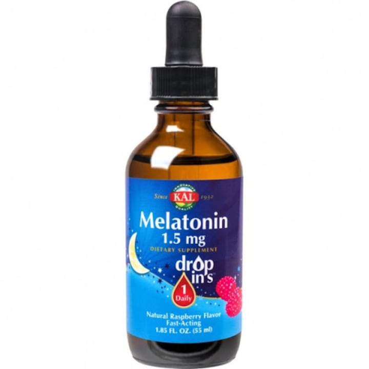 Supliment alimentar Melatonin DropIns 1.5mg Solaray, Secom 55 ml