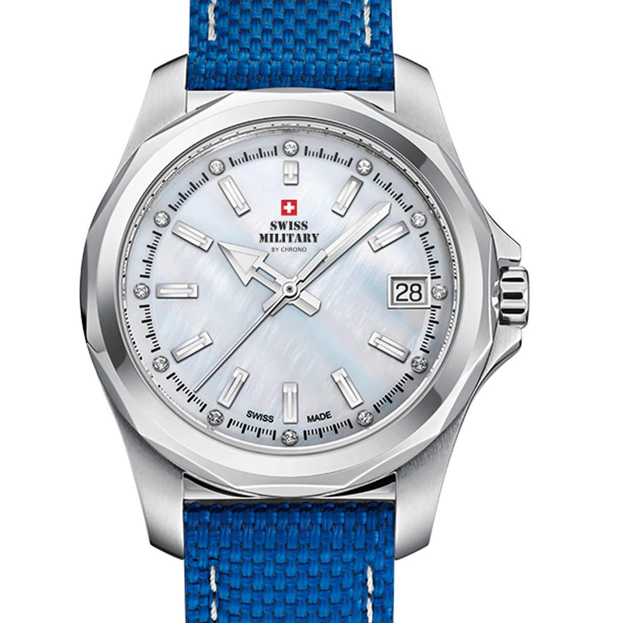 Ceas de dama Swiss Military SM34069.02, 36mm, 10ATM, Argintiu