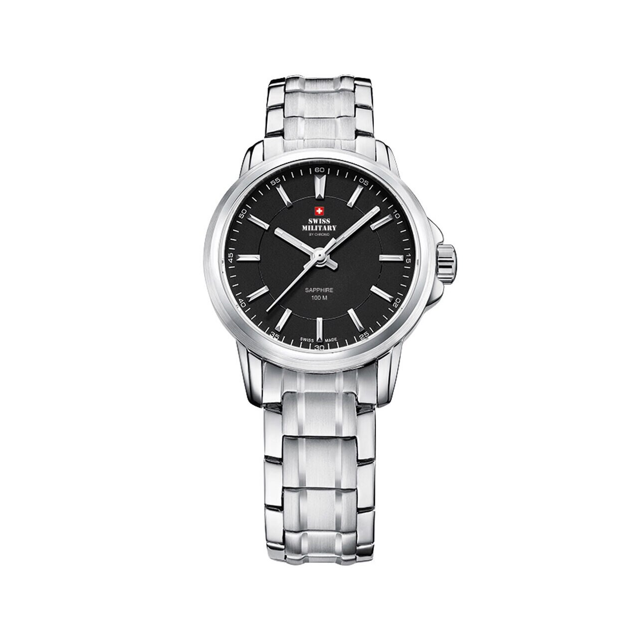 Ceas de dama Swiss Military SM34040.01, 28mm, 10ATM, Argintiu