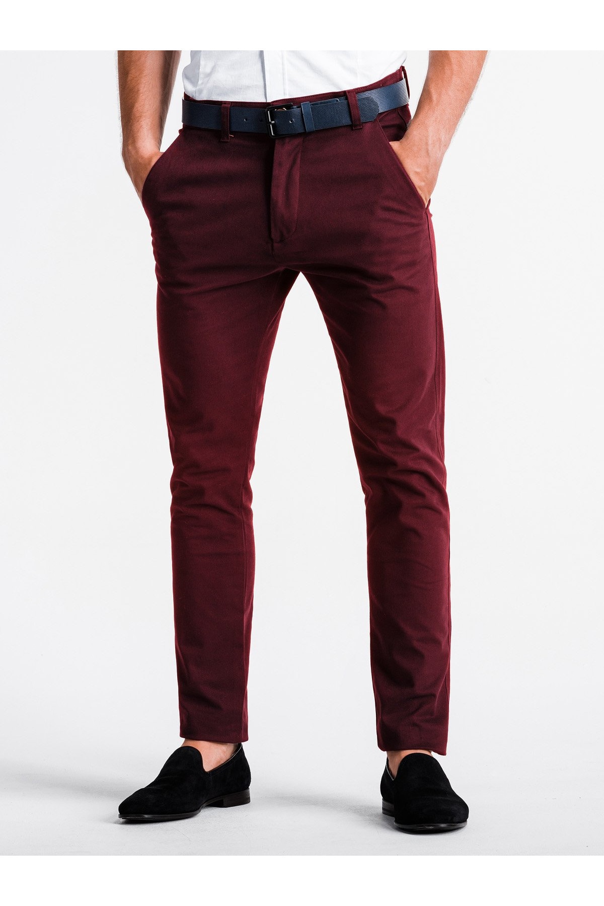Pantaloni casual premium barbati P830 - rosu-inchis, Rosu, S