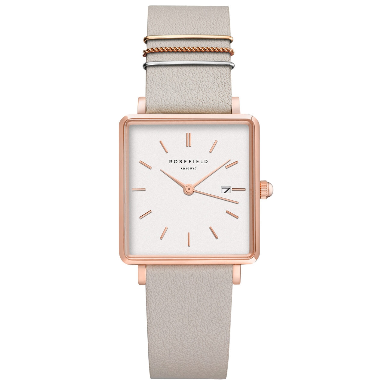 Ceas de dama Rosefield QOGRG-Q028 The Boxy, 26mm, 3ATM, Auriu