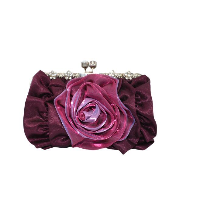 Poseta eleganta de seara ,din saten fronsat,D&J Exclussive,mov