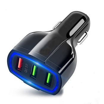 Adaptor bricheta auto, Home, 3 porturi USB, QC 3.0, 12-24V, negru Adaptor bricheta auto, Home, 3 porturi USB, QC 3.0, 12-24V, negru