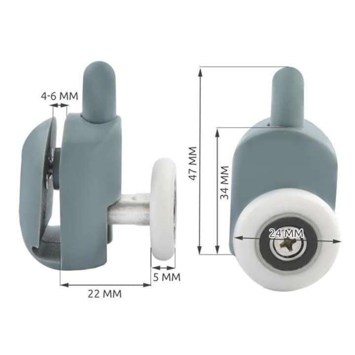 Универсален комплект горни и долни ролки за душ кабина, 8 части