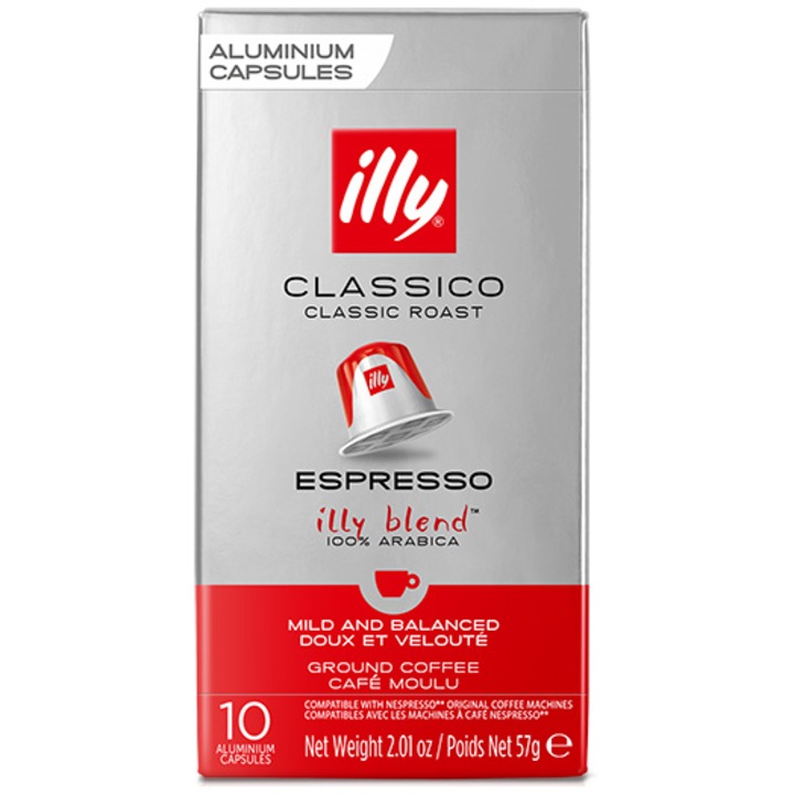 Cafea capsule, Illy Espresso Classico, compatibile Nespresso, 10 buc, 57 g