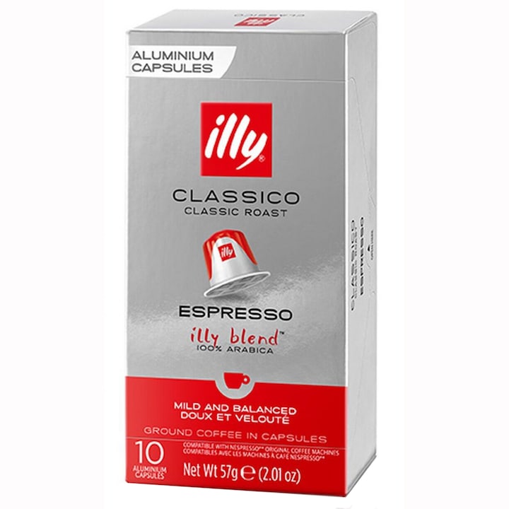 Cafea capsule Illy Espresso Classico, compatibile Nespresso, 10 capsule, 57 gr.