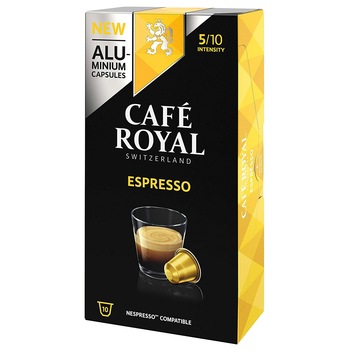 Cafea capsule Café Royal Espresso, compatibile Nespresso, 10 capsule, 53 gr. Cafea capsule Café Royal Espresso, compatibile Nespresso, 10 capsule, 53 gr.