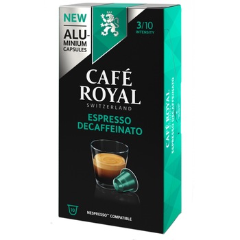 Cafea capsule Café Royal Espresso Decaffeinato, compatibile Nespresso, 10 capsule, 53 gr.