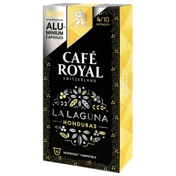 Cafea capsule Café Royal La Laguna-Honduras, compatibile Nespresso, 10 capsule, 53 gr. Cafea capsule Café Royal La Laguna-Honduras, compatibile Nespresso, 10 capsule, 53 gr.