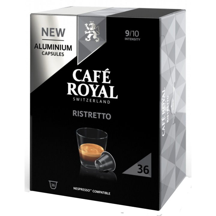 Cafea capsule Café Royal Ristretto XL, compatibile Nespresso, 36 capsule, 190 gr.