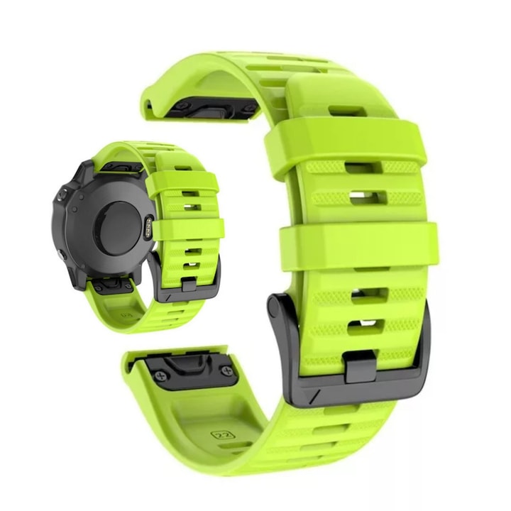 Силиконова каишка Smart Pulse за Garmin Fenix 6Х/6Х Sapphire/6X Pro Solar GPS Watch 26mm QuickFit, цвят зелен