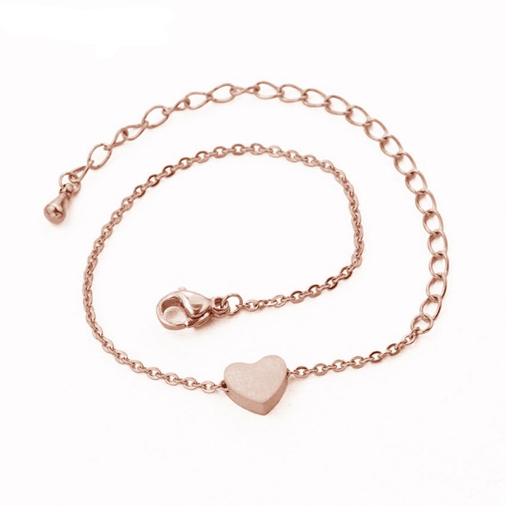 Bratara de dama pentru femei cu pandantiv medalion tip Charm sub forma de inima inimioara din aliaj (Ambalaj CADOU CUTIE