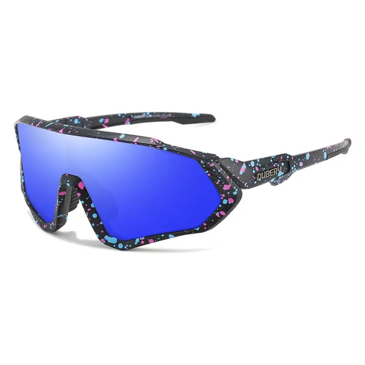 Ochelari de soare sport Dubery, polarizati, rame mari, rezistenti la vant, UV400, albastru inchis