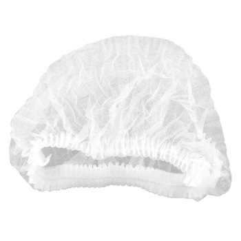 Bonete clip cu elastic, 100 buc din fibra de polietilena alba Bonete clip cu elastic, 100 buc din fibra de polietilena alba